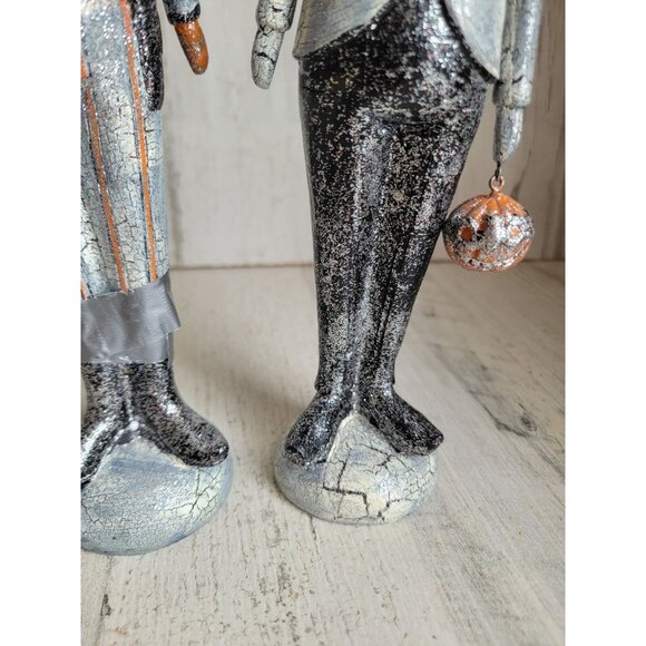 Living quarters rustic masquerade ball skeleton pumpkin glitter figure set folk - Picture 3 of 8